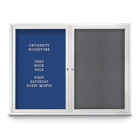 United Visual Products Corkboard, 36"x36", Cobalt Accent/Black UV403PLUS-BLACK-COBACC